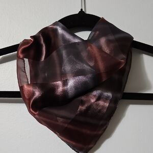 Silky Feel Scarf in Rich Tones Purse, Neck Bow Bandana Style 19x19